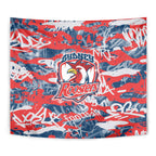 Sydney Roosters Rugby Tapestry Graffiti Typography Urban Camo Abstract Street Style