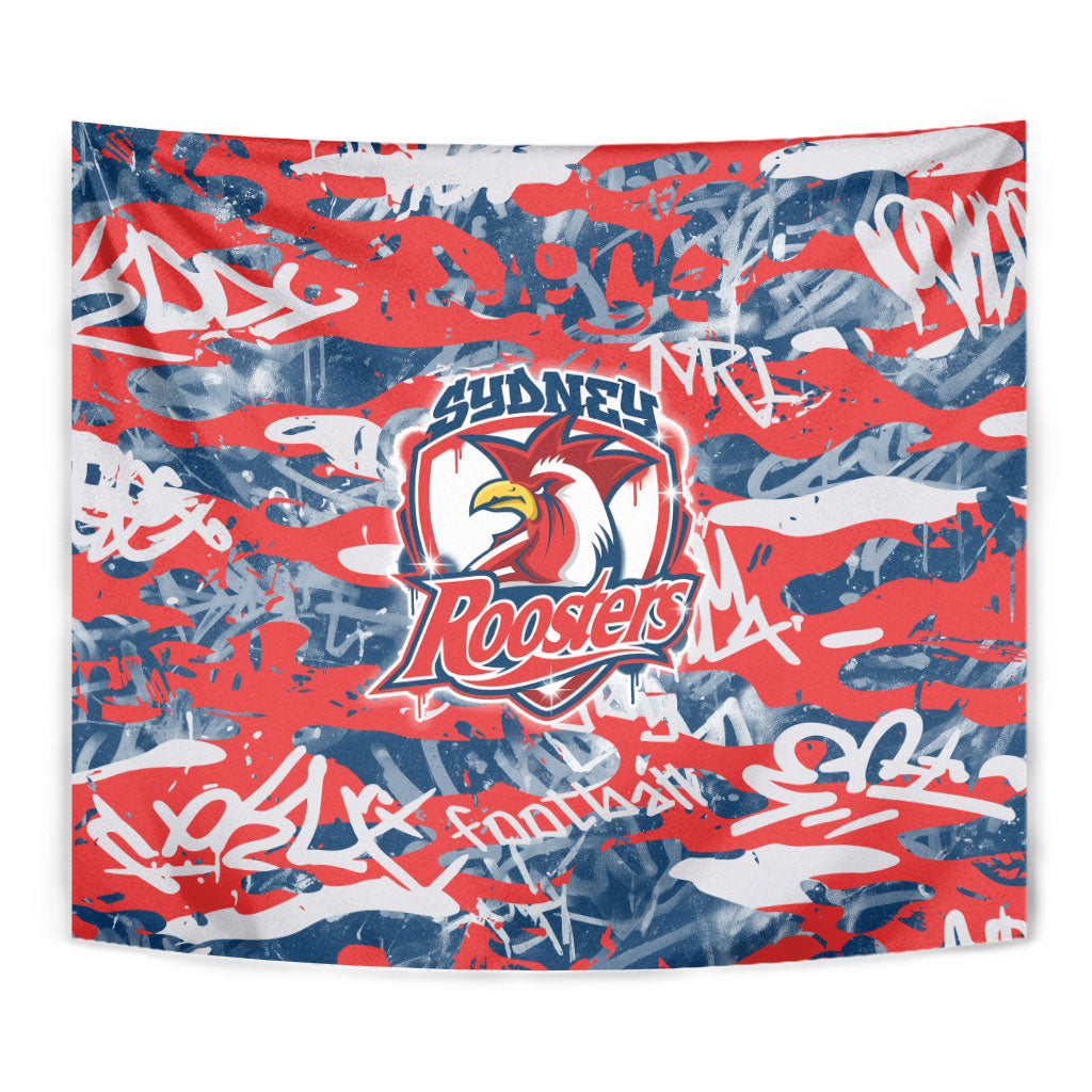 Sydney Roosters Rugby Tapestry Graffiti Typography Urban Camo Abstract Street Style