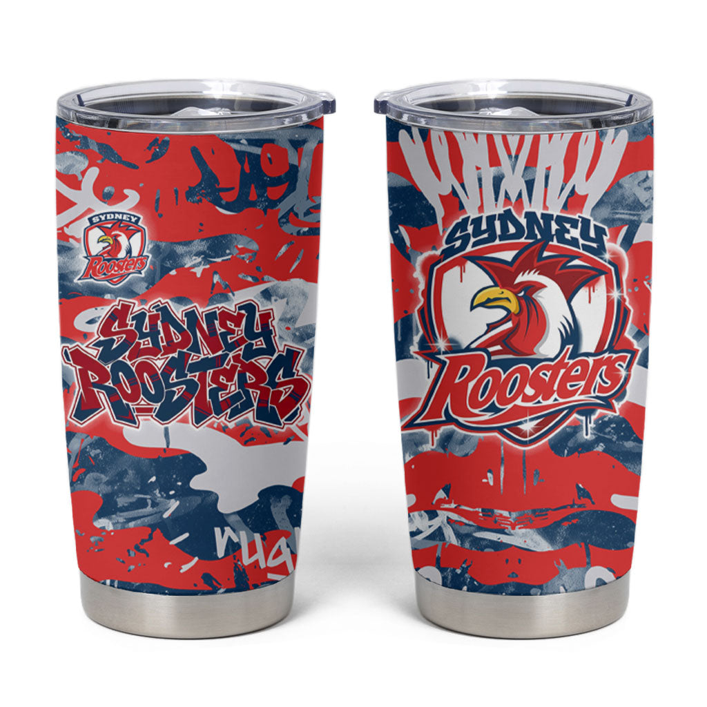 Sydney Roosters Rugby Tumbler Cup Graffiti Typography Urban Camo Abstract Street Style