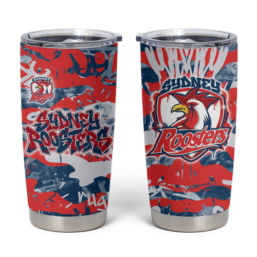 Sydney Roosters Rugby Tumbler Cup Graffiti Typography Urban Camo Abstract Street Style