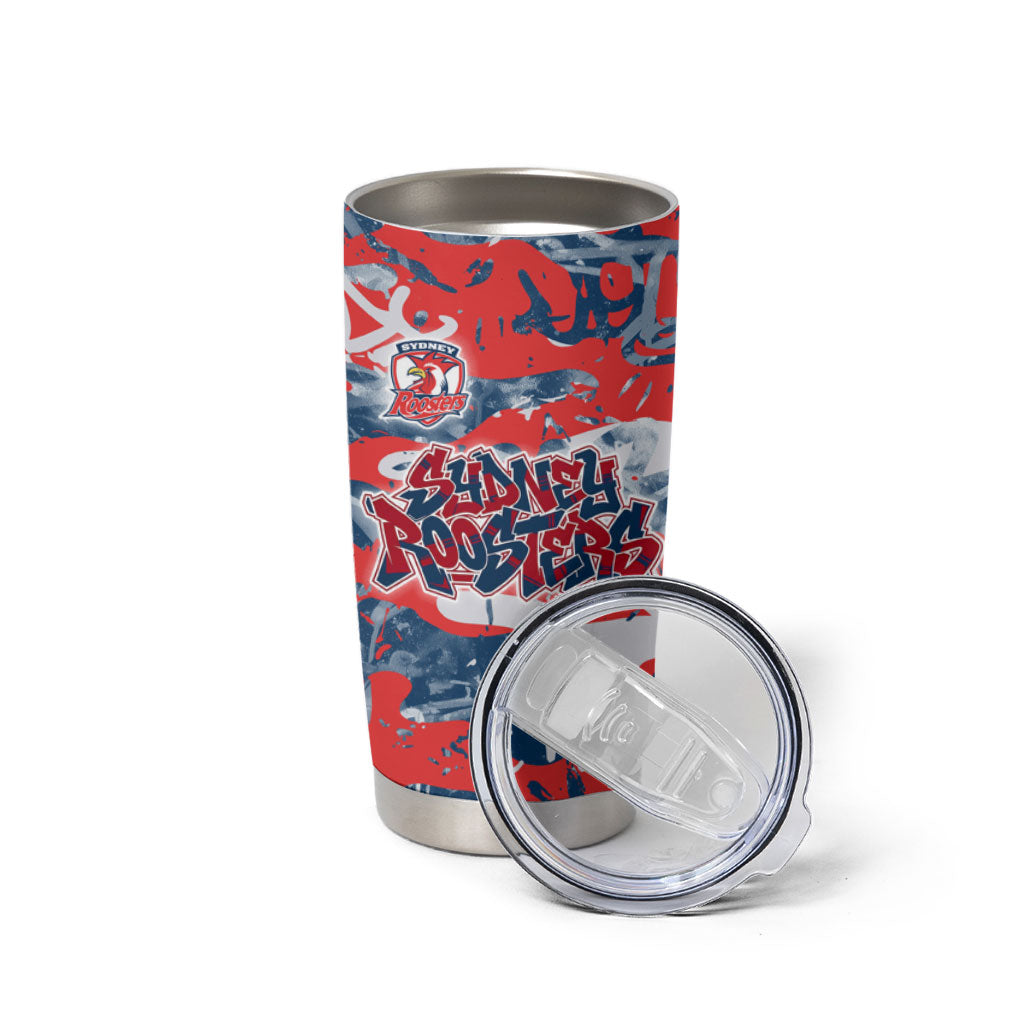 Sydney Roosters Rugby Tumbler Cup Graffiti Typography Urban Camo Abstract Street Style