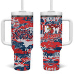 Sydney Roosters Rugby Tumbler With Handle Graffiti Typography Urban Camo Abstract Street Style