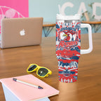 Sydney Roosters Rugby Tumbler With Handle Graffiti Typography Urban Camo Abstract Street Style