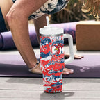 Sydney Roosters Rugby Tumbler With Handle Graffiti Typography Urban Camo Abstract Street Style