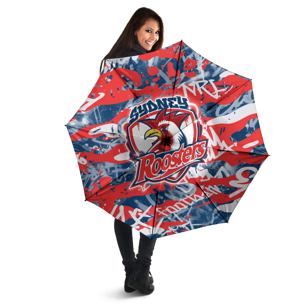 Sydney Roosters Rugby Umbrella Graffiti Typography Urban Camo Abstract Street Style