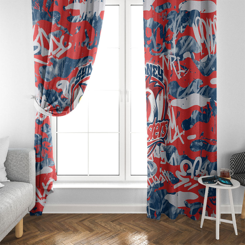 Sydney Roosters Rugby Window Curtain Graffiti Typography Urban Camo Abstract Street Style
