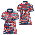 Sydney Roosters Rugby Women Polo Shirt Graffiti Typography Urban Camo Abstract Street Style