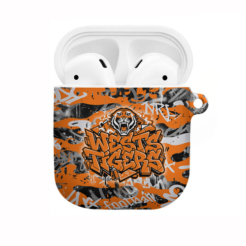 Wests Tigers Rugby AirPods Case Graffiti Typography Urban Camo Abstract Street Style