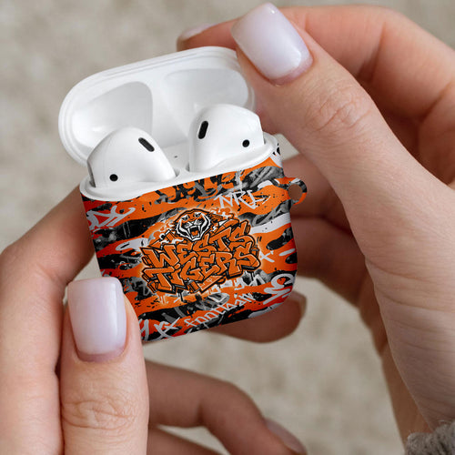 Wests Tigers Rugby AirPods Case Graffiti Typography Urban Camo Abstract Street Style
