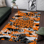 Wests Tigers Rugby Area Rug Graffiti Typography Urban Camo Abstract Street Style