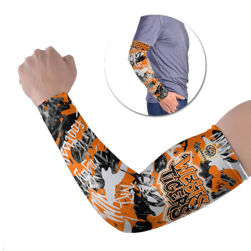 Wests Tigers Rugby Arm Sleeves Graffiti Typography Urban Camo Abstract Street Style