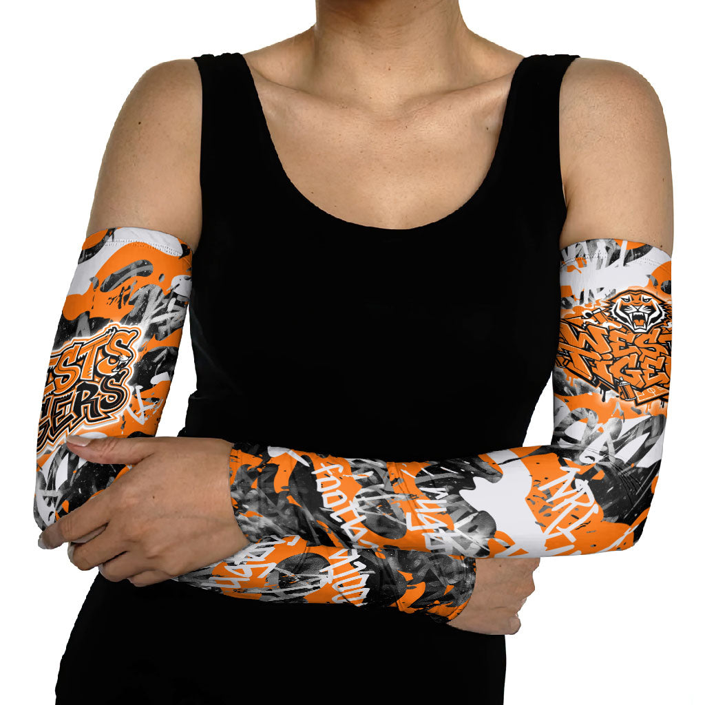 Wests Tigers Rugby Arm Sleeves Graffiti Typography Urban Camo Abstract Street Style