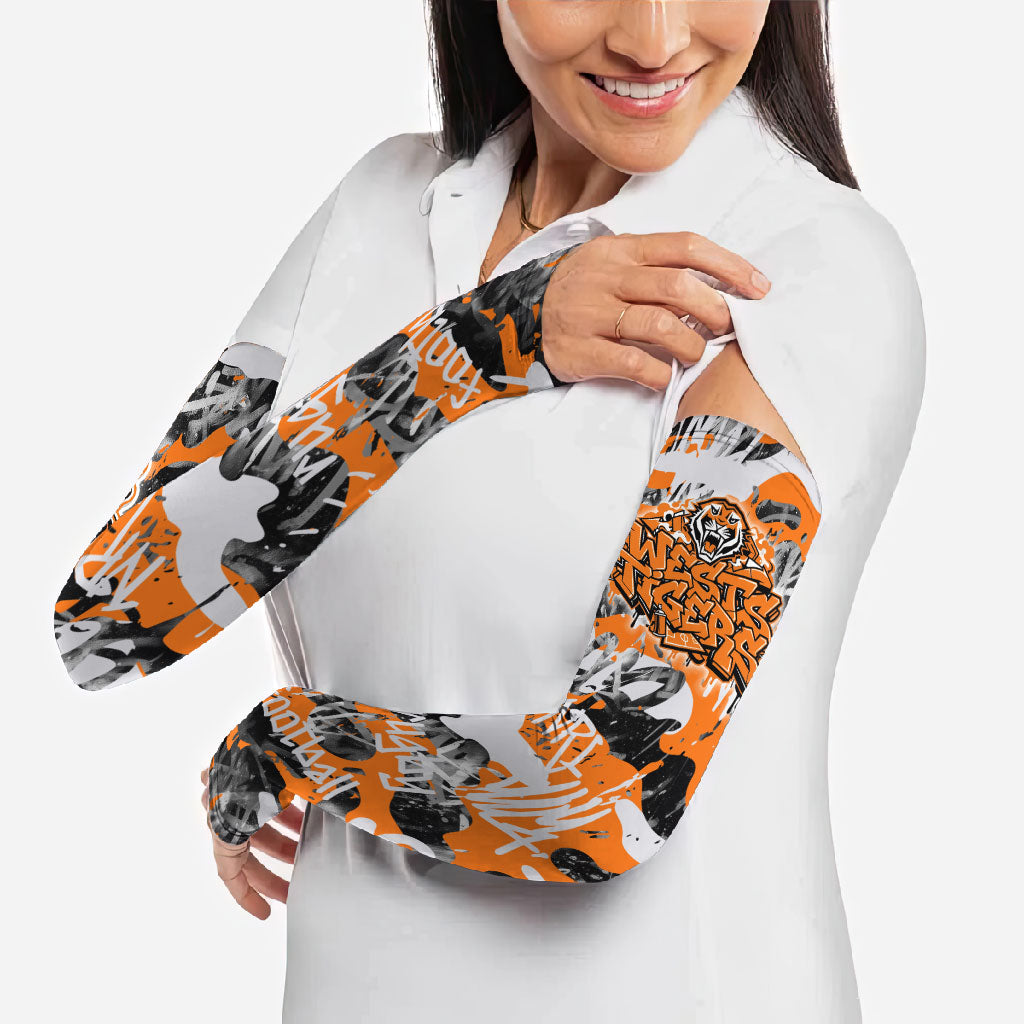 Wests Tigers Rugby Arm Sleeves Graffiti Typography Urban Camo Abstract Street Style
