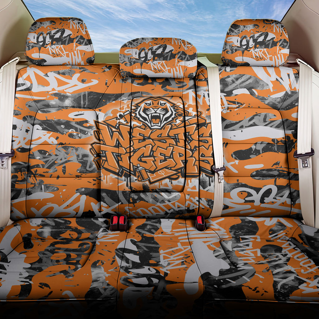 Wests Tigers Rugby Back Car Seat Cover Graffiti Typography Urban Camo Abstract Street Style