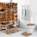 Wests Tigers Rugby Bathroom Set Graffiti Typography Urban Camo Abstract Street Style