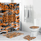 Wests Tigers Rugby Bathroom Set Graffiti Typography Urban Camo Abstract Street Style