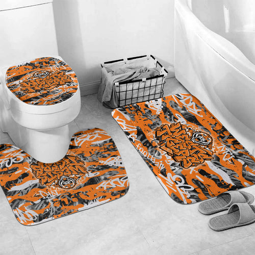 Wests Tigers Rugby Bathroom Set Graffiti Typography Urban Camo Abstract Street Style