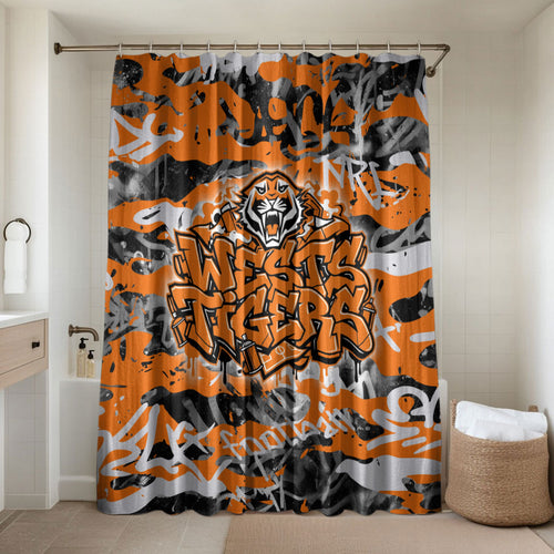 Wests Tigers Rugby Bathroom Set Graffiti Typography Urban Camo Abstract Street Style
