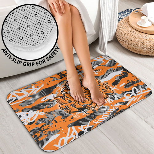 Wests Tigers Rugby Bathroom Set Graffiti Typography Urban Camo Abstract Street Style