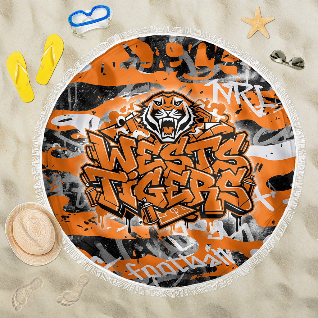 Wests Tigers Rugby Beach Blanket Graffiti Typography Urban Camo Abstract Street Style