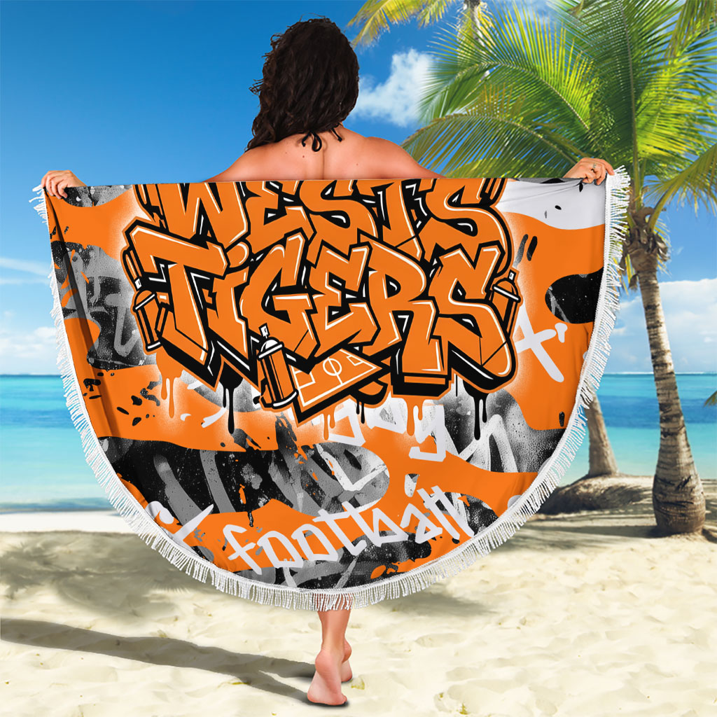 Wests Tigers Rugby Beach Blanket Graffiti Typography Urban Camo Abstract Street Style