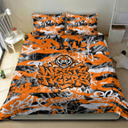 Wests Tigers Rugby Bedding Set Graffiti Typography Urban Camo Abstract Street Style