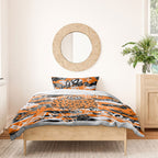 Wests Tigers Rugby Bedding Set Graffiti Typography Urban Camo Abstract Street Style