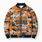 Wests Tigers Rugby Bomber Puffer Jacket Graffiti Typography Urban Camo Abstract Street Style