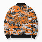 Wests Tigers Rugby Bomber Puffer Jacket Graffiti Typography Urban Camo Abstract Street Style