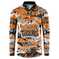 Wests Tigers Rugby Button Sweatshirt Graffiti Typography Urban Camo Abstract Street Style