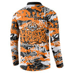 Wests Tigers Rugby Button Sweatshirt Graffiti Typography Urban Camo Abstract Street Style
