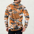 Wests Tigers Rugby Button Sweatshirt Graffiti Typography Urban Camo Abstract Street Style