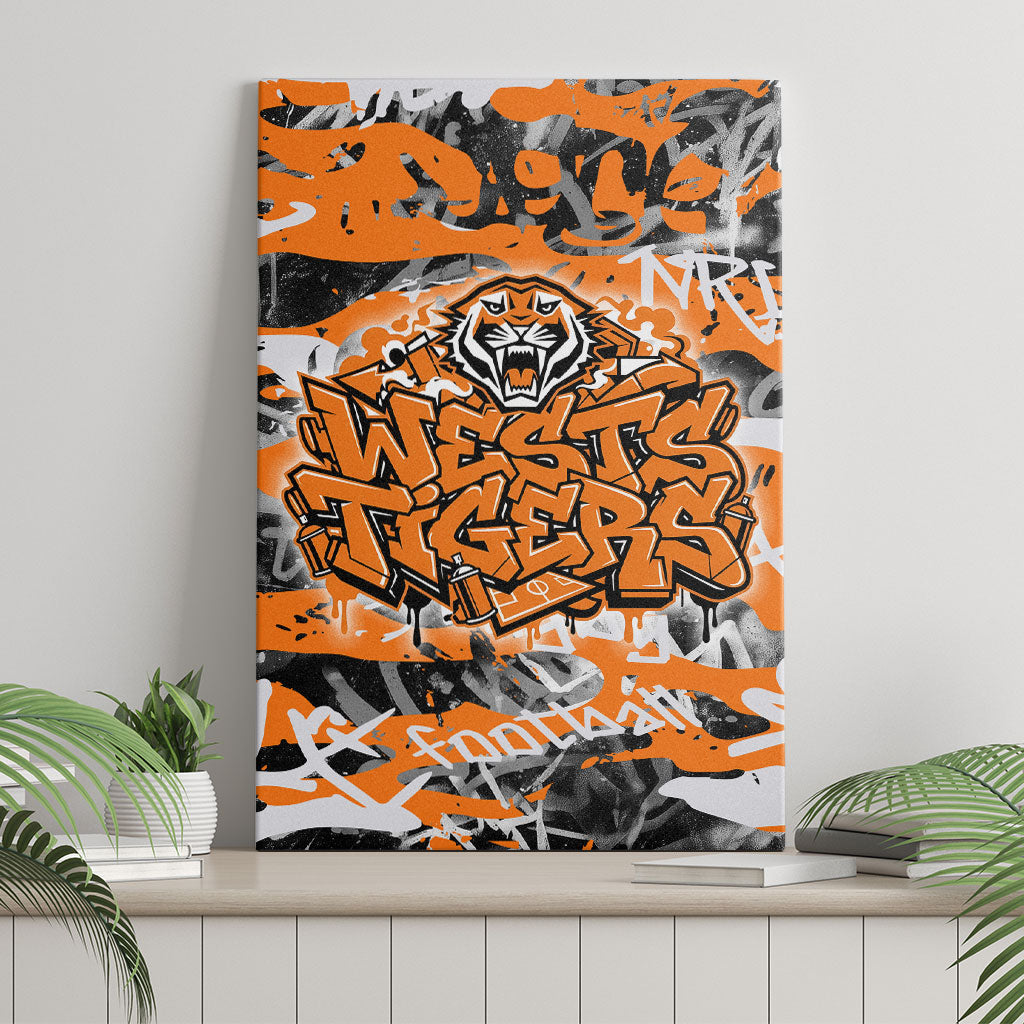 Wests Tigers Rugby Canvas Wall Art Graffiti Typography Urban Camo Abstract Street Style