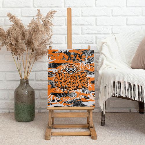 Wests Tigers Rugby Canvas Wall Art Graffiti Typography Urban Camo Abstract Street Style
