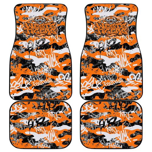Wests Tigers Rugby Car Mats Graffiti Typography Urban Camo Abstract Street Style