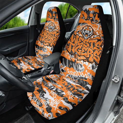 Wests Tigers Rugby Car Seat Cover Graffiti Typography Urban Camo Abstract Street Style