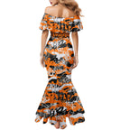Wests Tigers Rugby Family Matching Mermaid Dress and Hawaiian Shirt Graffiti Typography Urban Camo Abstract Street Style