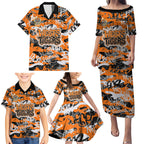 Wests Tigers Rugby Family Matching Puletasi and Hawaiian Shirt Graffiti Typography Urban Camo Abstract Street Style