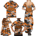 Wests Tigers Rugby Family Matching Summer Maxi Dress and Hawaiian Shirt Graffiti Typography Urban Camo Abstract Street Style