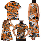 Wests Tigers Rugby Family Matching Tank Maxi Dress and Hawaiian Shirt Graffiti Typography Urban Camo Abstract Street Style