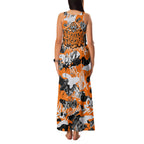 Wests Tigers Rugby Family Matching Tank Maxi Dress and Hawaiian Shirt Graffiti Typography Urban Camo Abstract Street Style