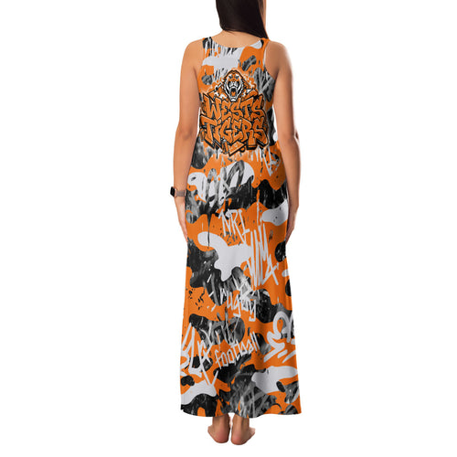Wests Tigers Rugby Family Matching Tank Maxi Dress and Hawaiian Shirt Graffiti Typography Urban Camo Abstract Street Style