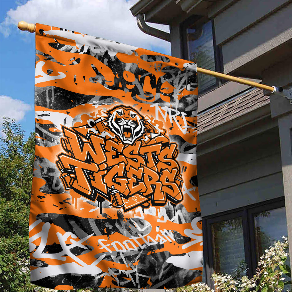 Wests Tigers Rugby Garden Flag Graffiti Typography Urban Camo Abstract Street Style