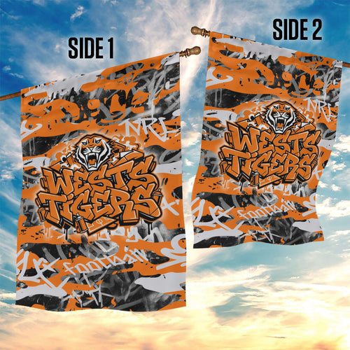 Wests Tigers Rugby Garden Flag Graffiti Typography Urban Camo Abstract Street Style
