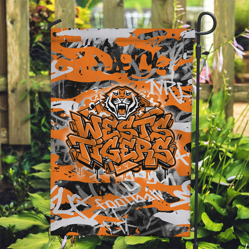 Wests Tigers Rugby Garden Flag Graffiti Typography Urban Camo Abstract Street Style