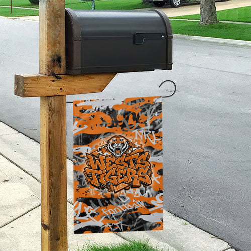 Wests Tigers Rugby Garden Flag Graffiti Typography Urban Camo Abstract Street Style