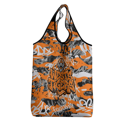 Wests Tigers Rugby Grocery Bag Graffiti Typography Urban Camo Abstract Street Style