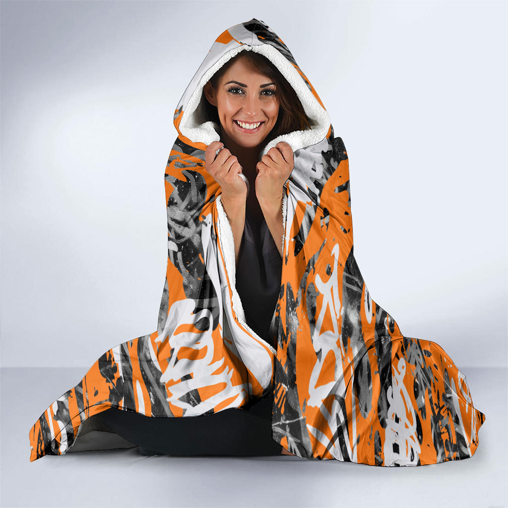 Wests Tigers Rugby Hooded Blanket Graffiti Typography Urban Camo Abstract Street Style