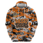 Wests Tigers Rugby Hoodie Graffiti Typography Urban Camo Abstract Street Style