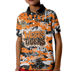 Wests Tigers Rugby Kid Polo Shirt Graffiti Typography Urban Camo Abstract Street Style